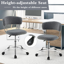 Load image into Gallery viewer, Computer Desk Chair Adjustable Sherpa Office Chair Swivel Vanity Chair-Gray
