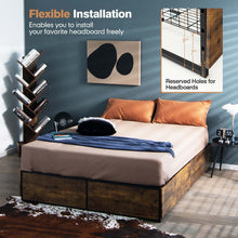 Load image into Gallery viewer, Metal Bed Frame with 4 Drawers-Queen Size
