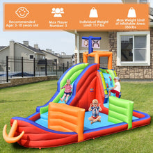Load image into Gallery viewer, 6-in-1 Kids Pirate Ship Water Slide Inflatable Bounce House with Water Guns Without Blower
