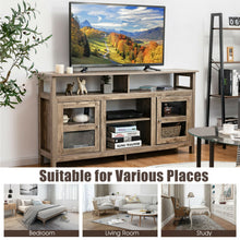 Load image into Gallery viewer, 58 Inch TV Stand Entertainment Console Center with 2 Cabinets-Natural
