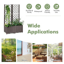 Load image into Gallery viewer, Raised Garden Bed with Trellis Planter Box for Climbing Plants-Brown
