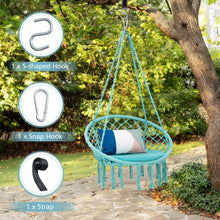 Load image into Gallery viewer, Cushioned Hammock Swing Chair with Hanging Kit-Turquoise
