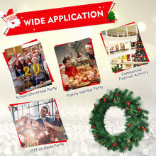 Load image into Gallery viewer, 24 Feet Pre-lit Artificial Spruce Christmas Wreath
