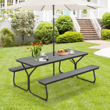 Load image into Gallery viewer, 6 Feet Outdoor Picnic Table Bench Set for 6-8 People-Gray
