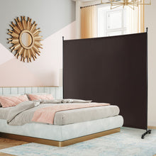 Load image into Gallery viewer, 6 Feet Single Panel Rolling Room Divider with Smooth Wheels-Brown
