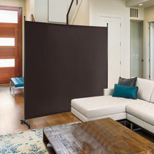 Load image into Gallery viewer, 6 Feet Single Panel Rolling Room Divider with Smooth Wheels-Brown
