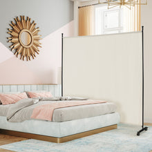 Load image into Gallery viewer, 6 Feet Single Panel Rolling Room Divider with Smooth Wheels-White
