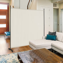 Load image into Gallery viewer, 6 Feet Single Panel Rolling Room Divider with Smooth Wheels-White
