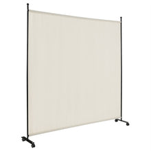 Load image into Gallery viewer, 6 Feet Single Panel Rolling Room Divider with Smooth Wheels-White
