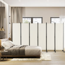 Load image into Gallery viewer, 6 Panel 5.7 Feet Tall Rolling Room Divider on Wheels-White
