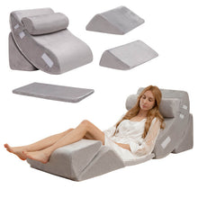 Load image into Gallery viewer, 6 Pieces Orthopedic Bed Wedge Pillow Set for Back Neck Leg-Gray

