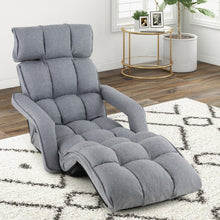 Load image into Gallery viewer, 6-Position Adjustable Floor Chair with Adjustable Armrests and Footrest-Gray
