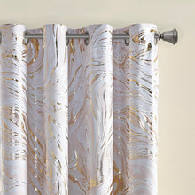 Load image into Gallery viewer, Rebecca Grommet Top Printed Marble Metallic Total Blackout Curtain ID40-1982 By Olliix
