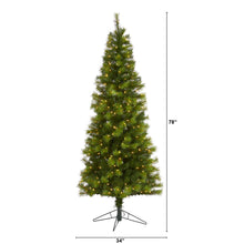 Load image into Gallery viewer, 6.5&#39; Green Valley Pine Artificial Christmas Tree w/ 300 Warm White LED Lights
