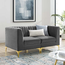 Load image into Gallery viewer, Triumph Channel Tufted Performance Velvet Loveseat by Modway
