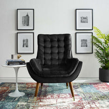Load image into Gallery viewer, Suggest Button Tufted Performance Velvet Lounge Chair by Modway
