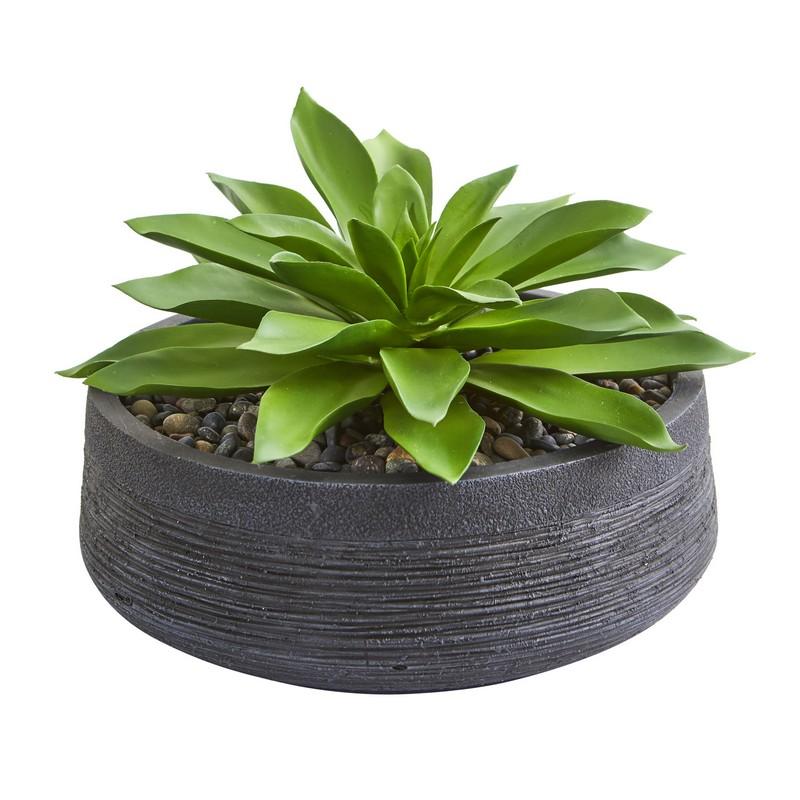 Large Succulent Artificial Plant in Decorative Bowl