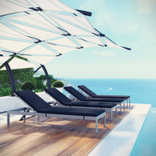 Load image into Gallery viewer, Shore Outdoor Patio Aluminum Chaise with Cushions Set of 4 by Modway
