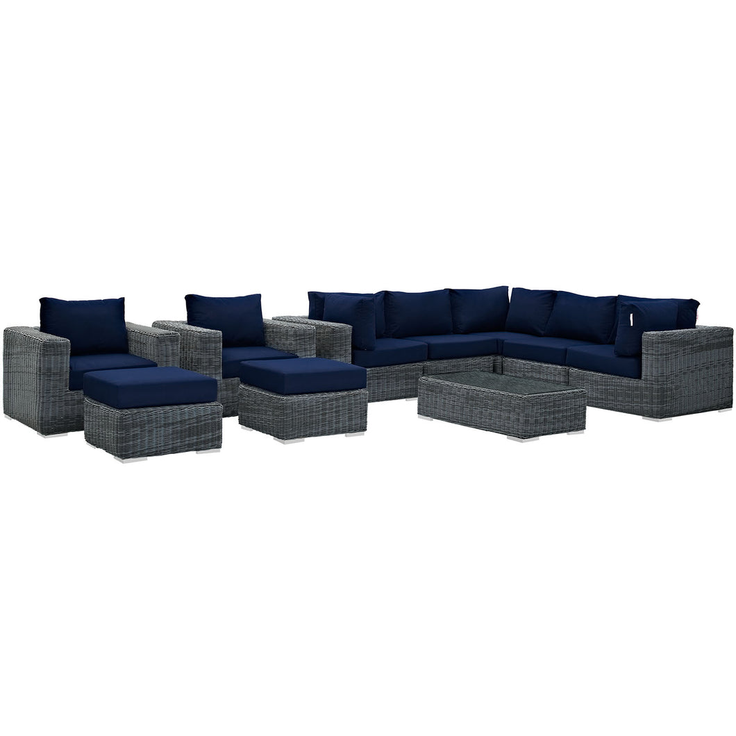 Summon 10 Piece Outdoor Patio Sunbrella¨ Sectional Set by Modway