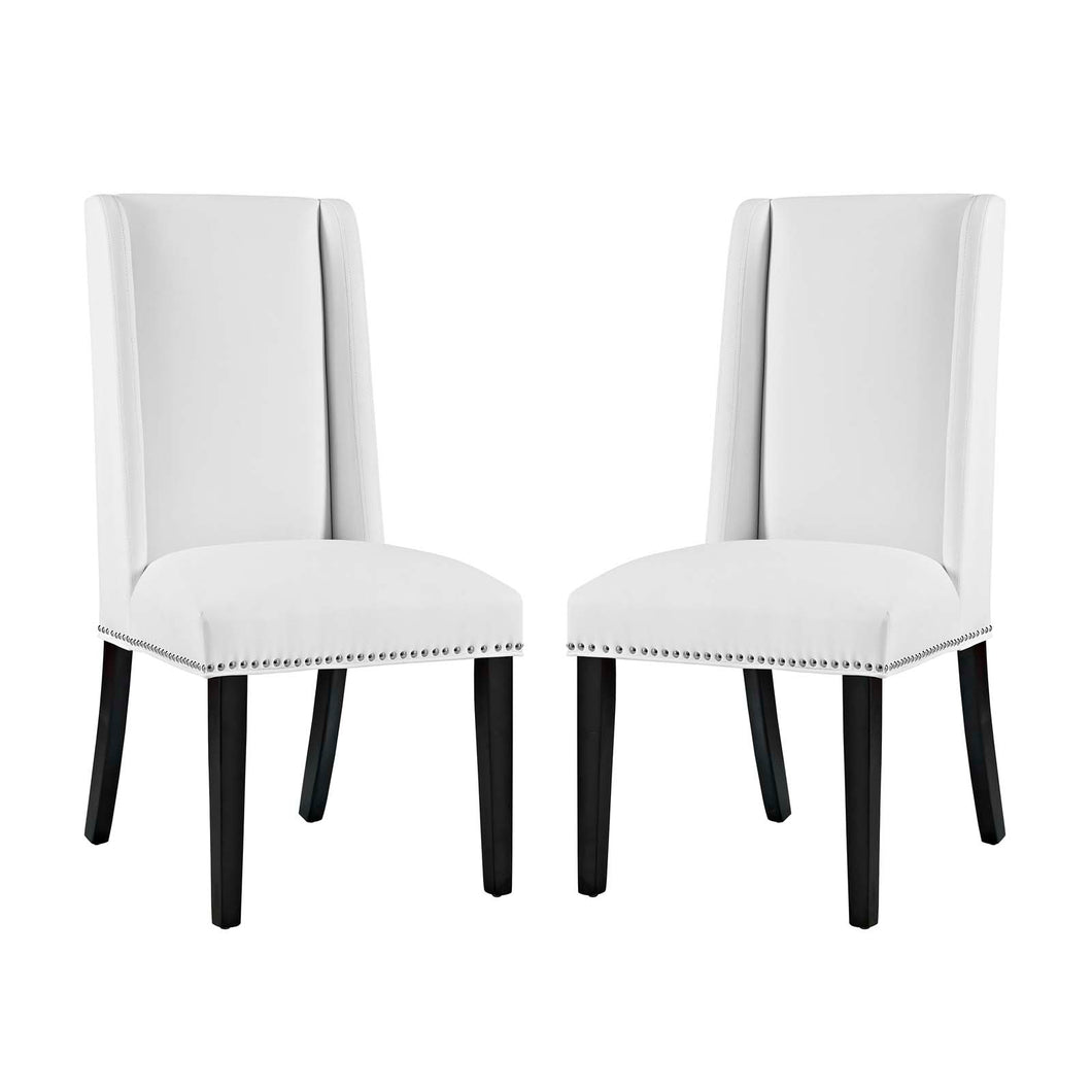 Baron Vinyl Dining Chair Set of 2 by Modway