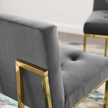 Load image into Gallery viewer, Privy Gold Stainless Steel Performance Velvet Bar Stool by Modway
