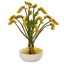 Load image into Gallery viewer, 17&quot; Baby Breath Artificial Arrangement in Gold and Cream Elegant Vase
