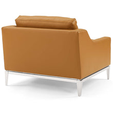 Load image into Gallery viewer, Harness Stainless Steel Base Leather Armchair by Modway

