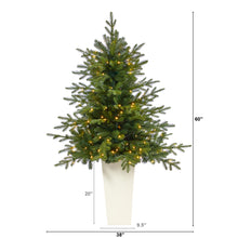 Load image into Gallery viewer, 5&#39; Swedish Fir Artificial Christmas Tree w/ 160 Warm White LED Lights
