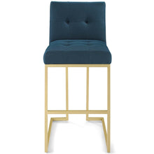 Load image into Gallery viewer, Privy Gold Stainless Steel Upholstered Fabric Bar Stool by Modway
