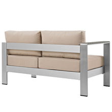Load image into Gallery viewer, Shore Left-Arm Corner Sectional Outdoor Patio Aluminum Loveseat by Modway
