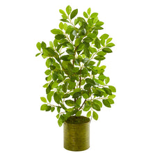 Load image into Gallery viewer, 37&quot; Mini Ficus Artificial Tree in Green Planter
