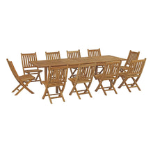 Load image into Gallery viewer, Marina 11 Piece Outdoor Patio Teak Dining Set by Modway
