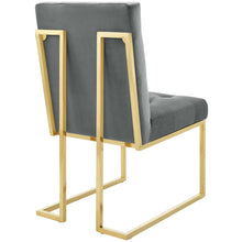 Load image into Gallery viewer, Privy Gold Stainless Steel Performance Velvet Dining Chair by Modway

