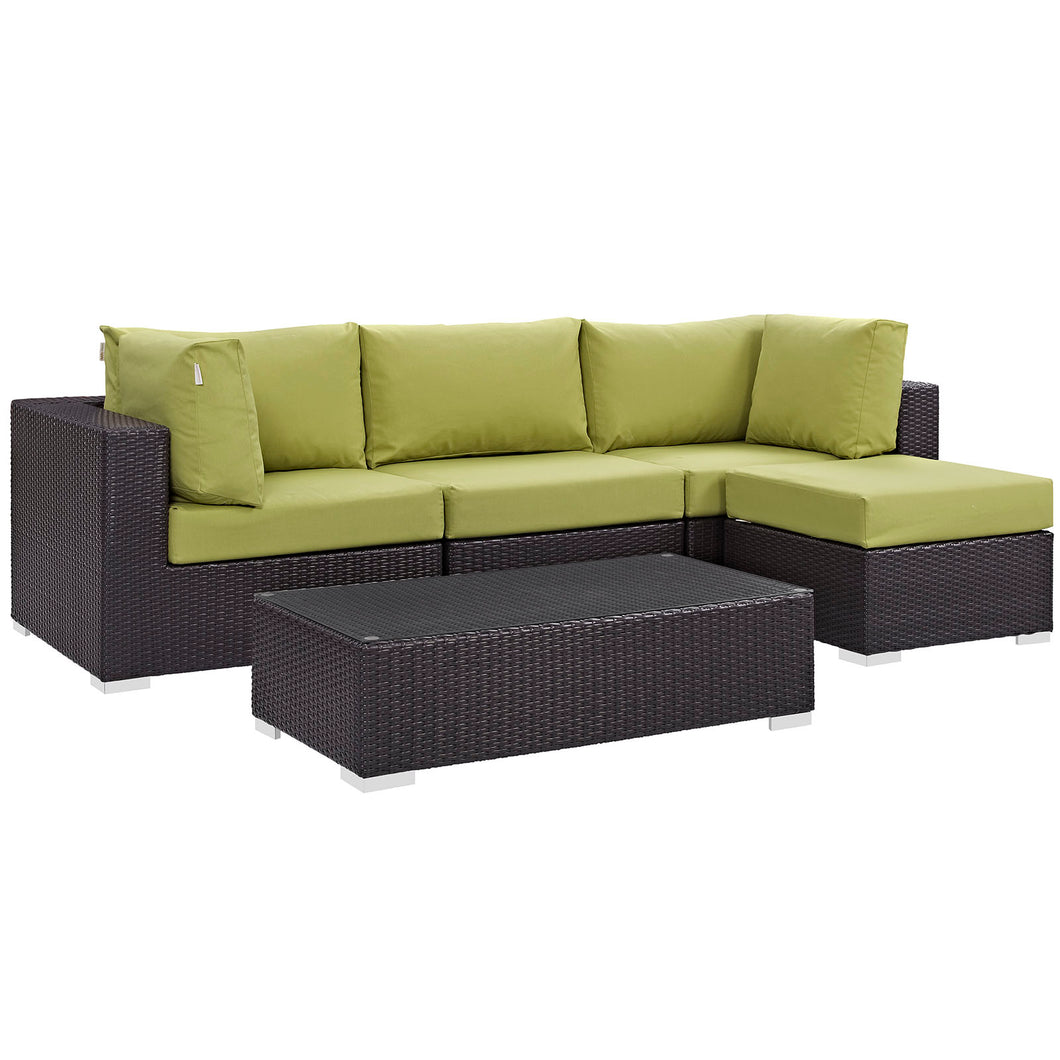 Convene 5 Piece Outdoor Patio Sectional Set by Modway