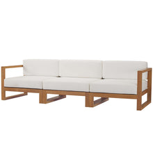 Load image into Gallery viewer, Upland 3-Piece Outdoor Patio Teak Wood Sectional Sofa Set by Modway
