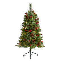 Load image into Gallery viewer, 4&#39; Norway Mixed Pine Artificial Christmas Tree w/ 150 Clear LED Lights
