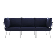 Load image into Gallery viewer, Riverside 3 Piece Outdoor Patio Aluminum Sectional Sofa Set by Modway
