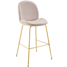 Load image into Gallery viewer, Scoop Gold Stainless Steel Leg Performance Velvet Bar Stool by Modway
