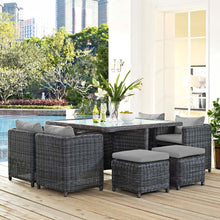 Load image into Gallery viewer, Summon 9 Piece Outdoor Patio Sunbrella¨ Dining Set by Modway

