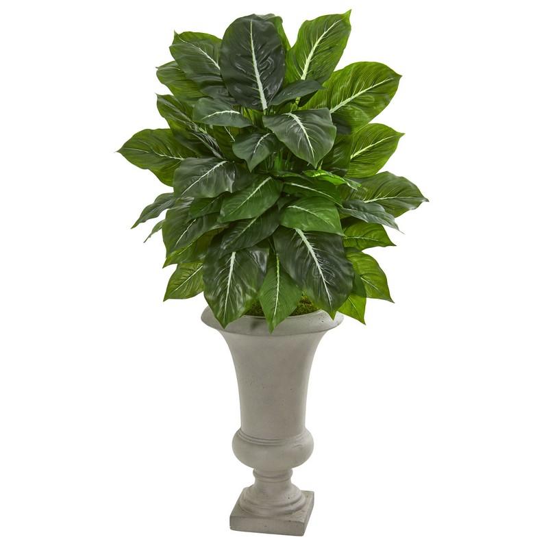 35' Evergreen Artificial Plant in Sandstone Urn (Real Touch)