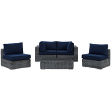Load image into Gallery viewer, Summon 5 Piece Outdoor Patio Sunbrella¨ Sectional Set by Modway
