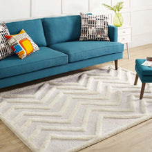 Load image into Gallery viewer, Whimsical Pathway Abstract Chevron Shag 5x8 Area Rug by Modway

