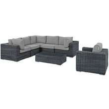 Load image into Gallery viewer, Summon 7 Piece Outdoor Patio Sunbrella¨ Sectional Set by Modway
