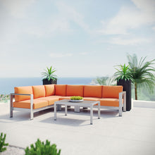 Load image into Gallery viewer, Shore 5 Piece Outdoor Patio Aluminum Sectional Sofa Set by Modway
