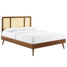 Load image into Gallery viewer, Kelsea Cane and Wood Queen Platform Bed With Splayed Legs by Modway
