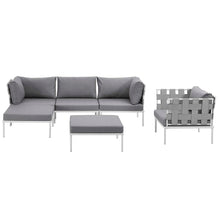 Load image into Gallery viewer, Harmony 6 Piece Outdoor Patio Aluminum Sectional Sofa Set by Modway
