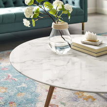 Load image into Gallery viewer, Lippa 40&quot; Round Faux Marble Coffee Table with Tripod Base by Modway
