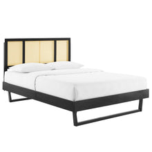 Load image into Gallery viewer, Kelsea Cane and Wood Full Platform Bed With Angular Legs by Modway
