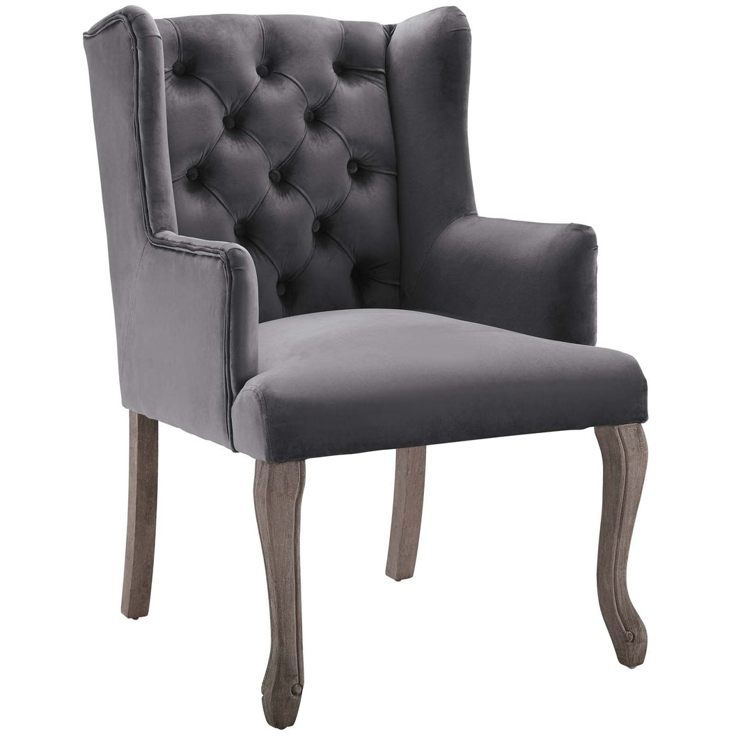 Realm French Vintage Dining Performance Velvet Armchair by Modway