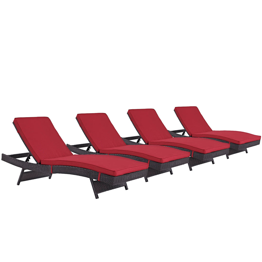 Convene Outdoor Patio Chaise Set of 4 by Modway